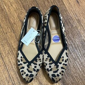 Joie Black and Tan Patterned Flats